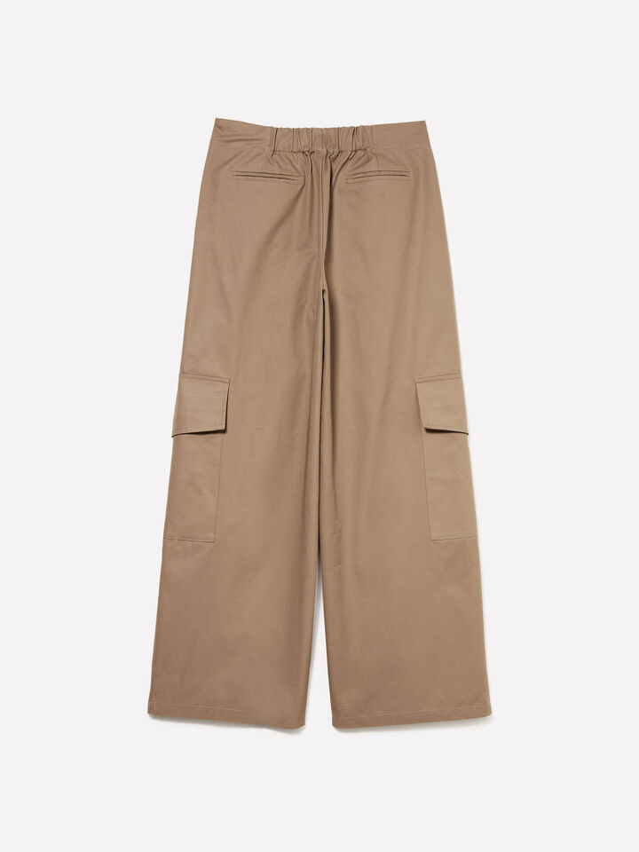 Calças cargo bege com pregas - calças joggers para mulher - Bege | Sisley image number 6